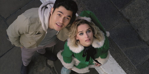 (from left) Tom (Henry Golding) and Kate (Emilia Clarke) in Last Christmas, directed by Paul Feig.