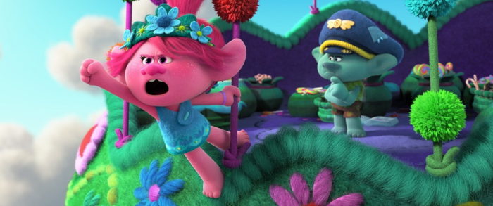 (from left) Poppy (Anna Kendrick) and Branch (Justin Timberlake) in DreamWorks Animation’s Trolls World Tour, directed by Walt Dohrn.